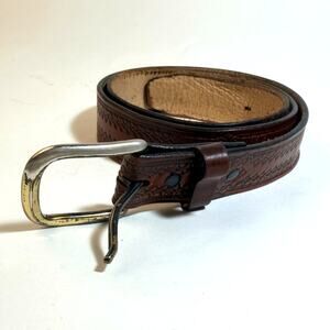 Vintage Men's Brown Leather Belt